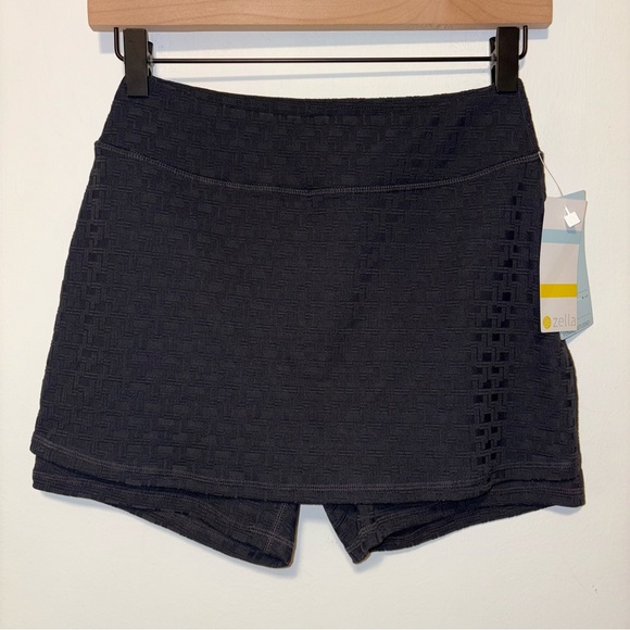 Zella Black Jacquard Textured Skort Size S Golf Tennis Yoga Athletic Breathable - Picture 6 of 11